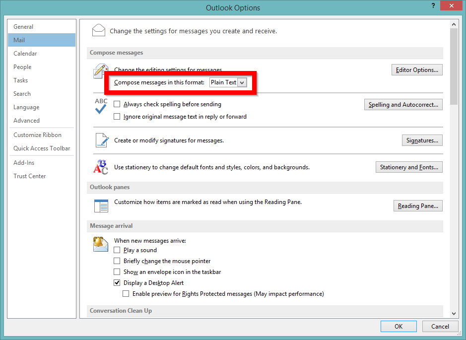 How to Send a Plain Text Message in Outlook